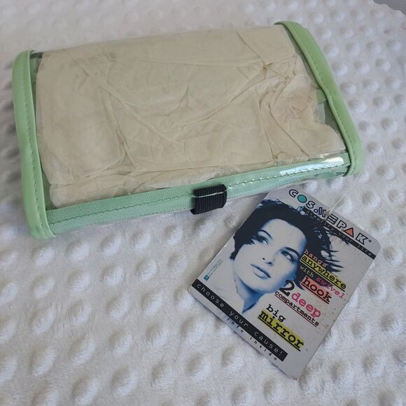 Cosmepak Travel Cosmetic Pouch With Mirror Hanging Folding NWT Clear Compartment - Picture 13 of 13